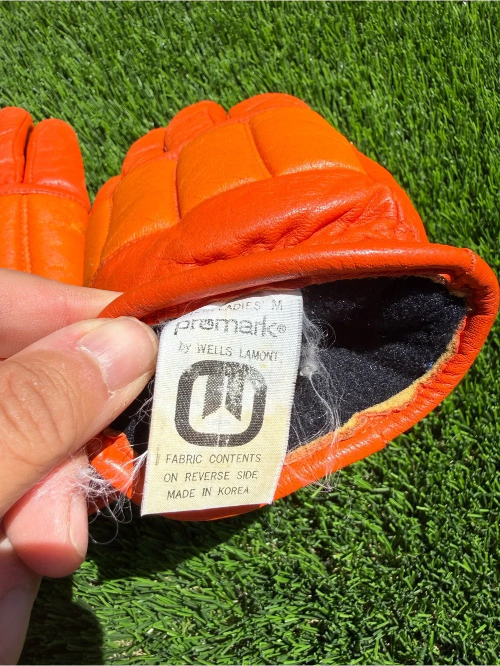 Vintage Promark by Wells Lamont Orange Puffer Insulated Gloves